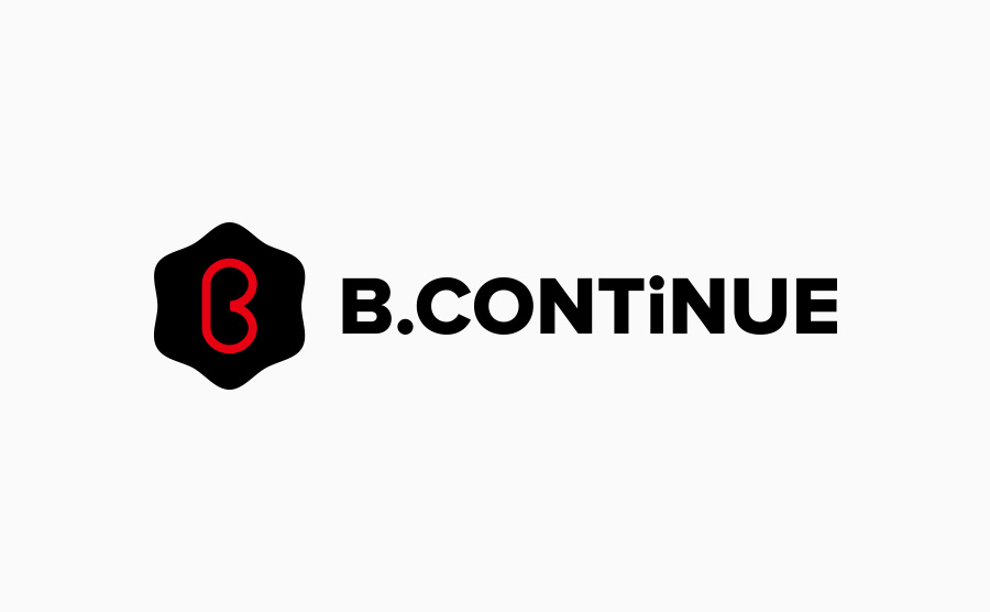 B.Continue Logo (Logo Mark + Logotype) Uppercase Horizontal Layout