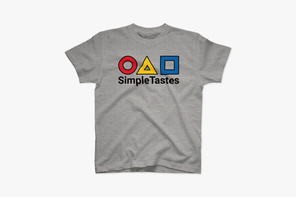 シンプルテイスト ラインカラーロゴTシャツ ミックスグレー