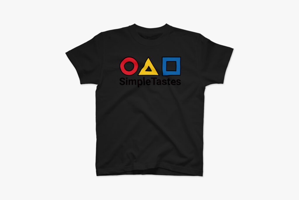 シンプルテイスト ラインカラーロゴTシャツ ブラック