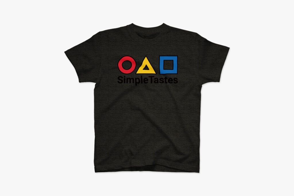 シンプルテイスト ラインカラーロゴTシャツ ヘザーブラック