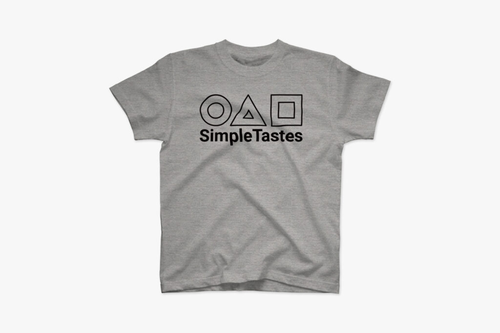 シンプルテイスト ラインロゴTシャツ ミックスグレー