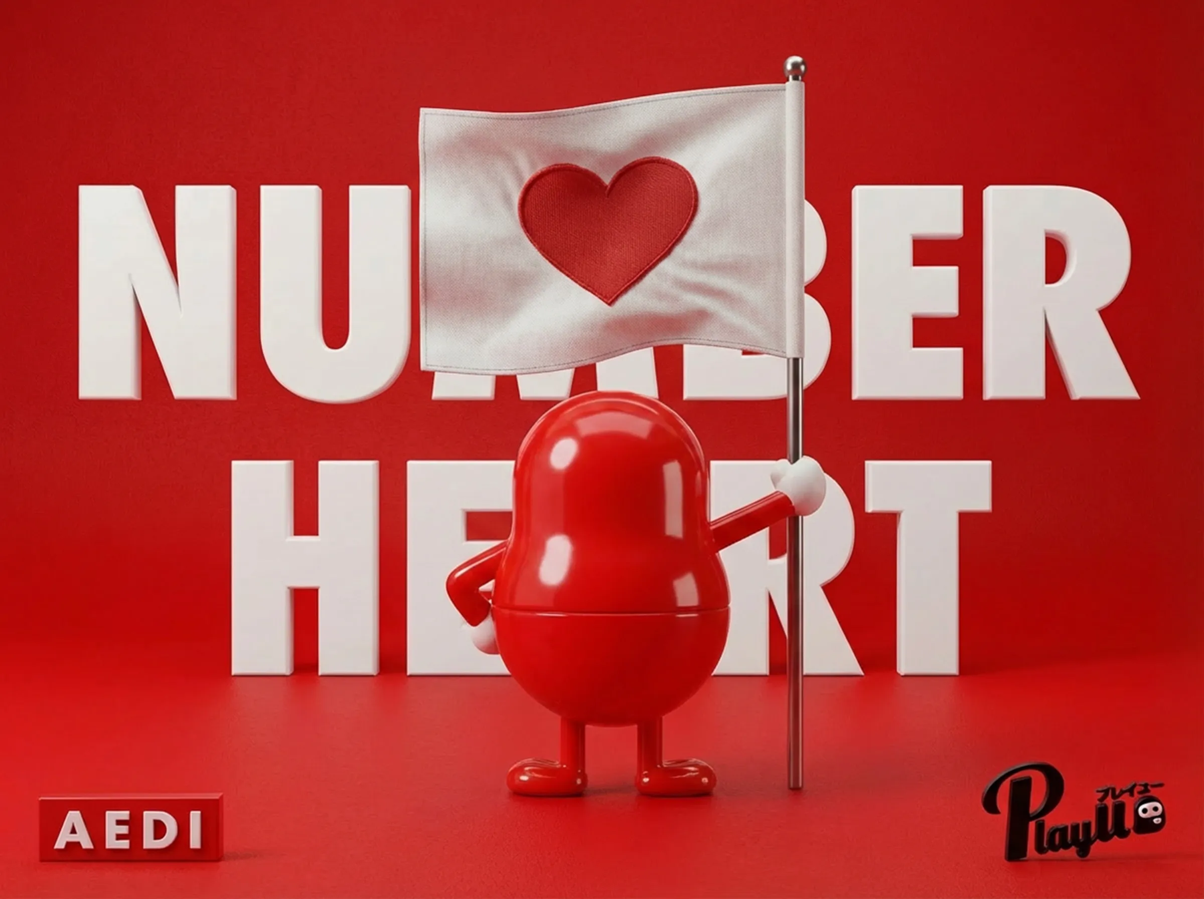 ナンバーハート 3Dキャラクター 背面