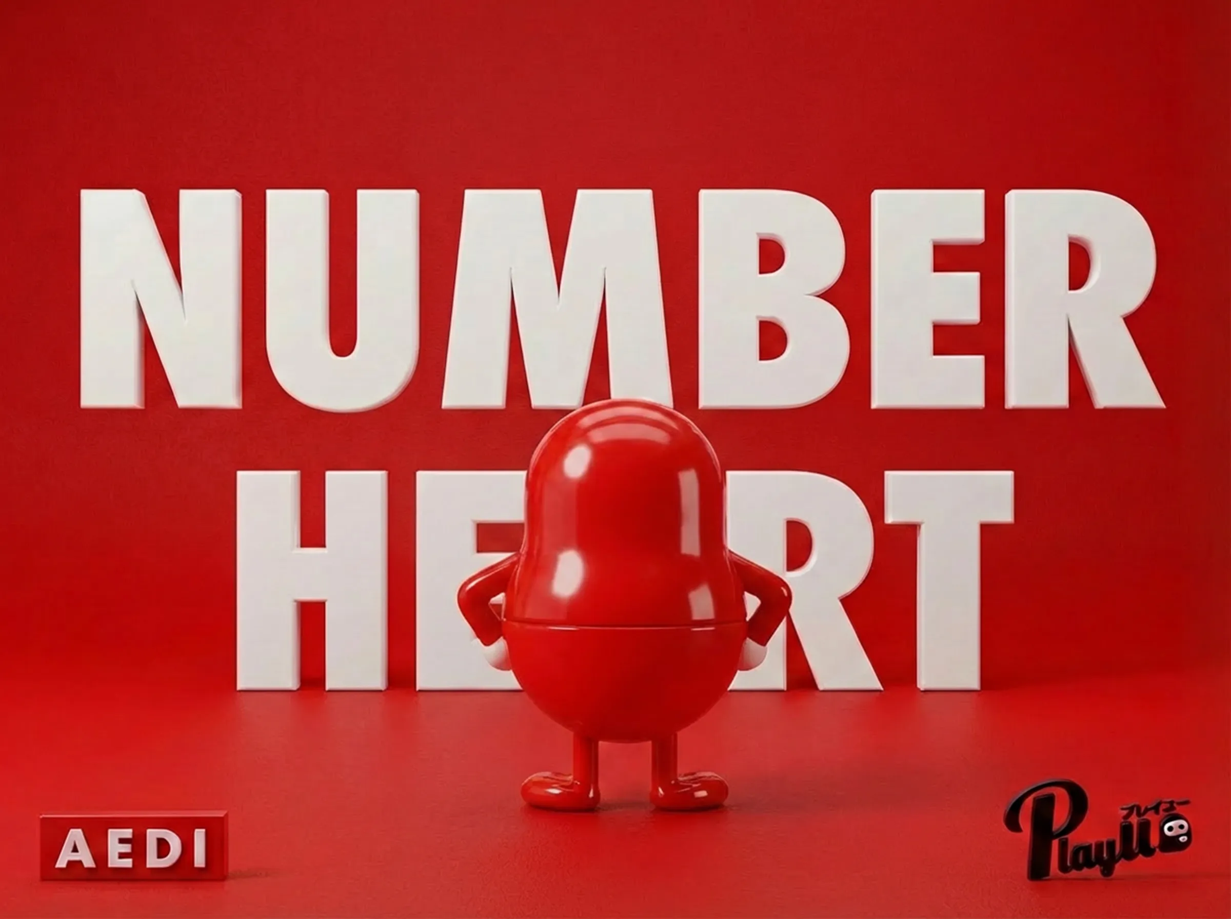 ナンバーハート 3Dキャラクター(旗無し)背面