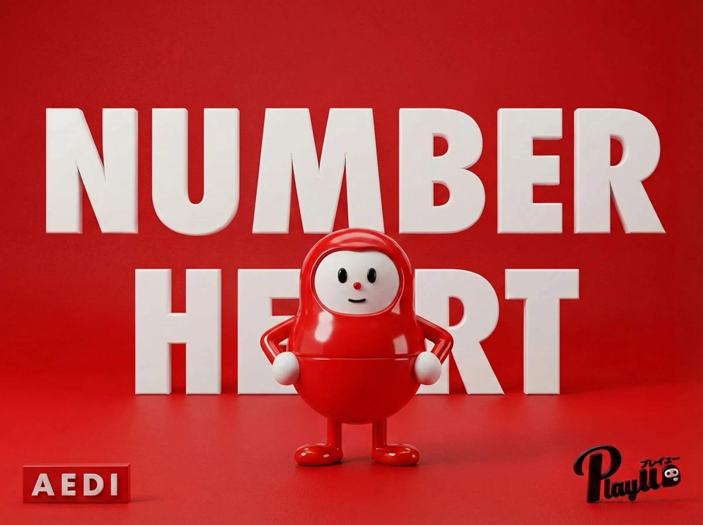 ナンバーハート 3Dキャラクター(旗無し)正面