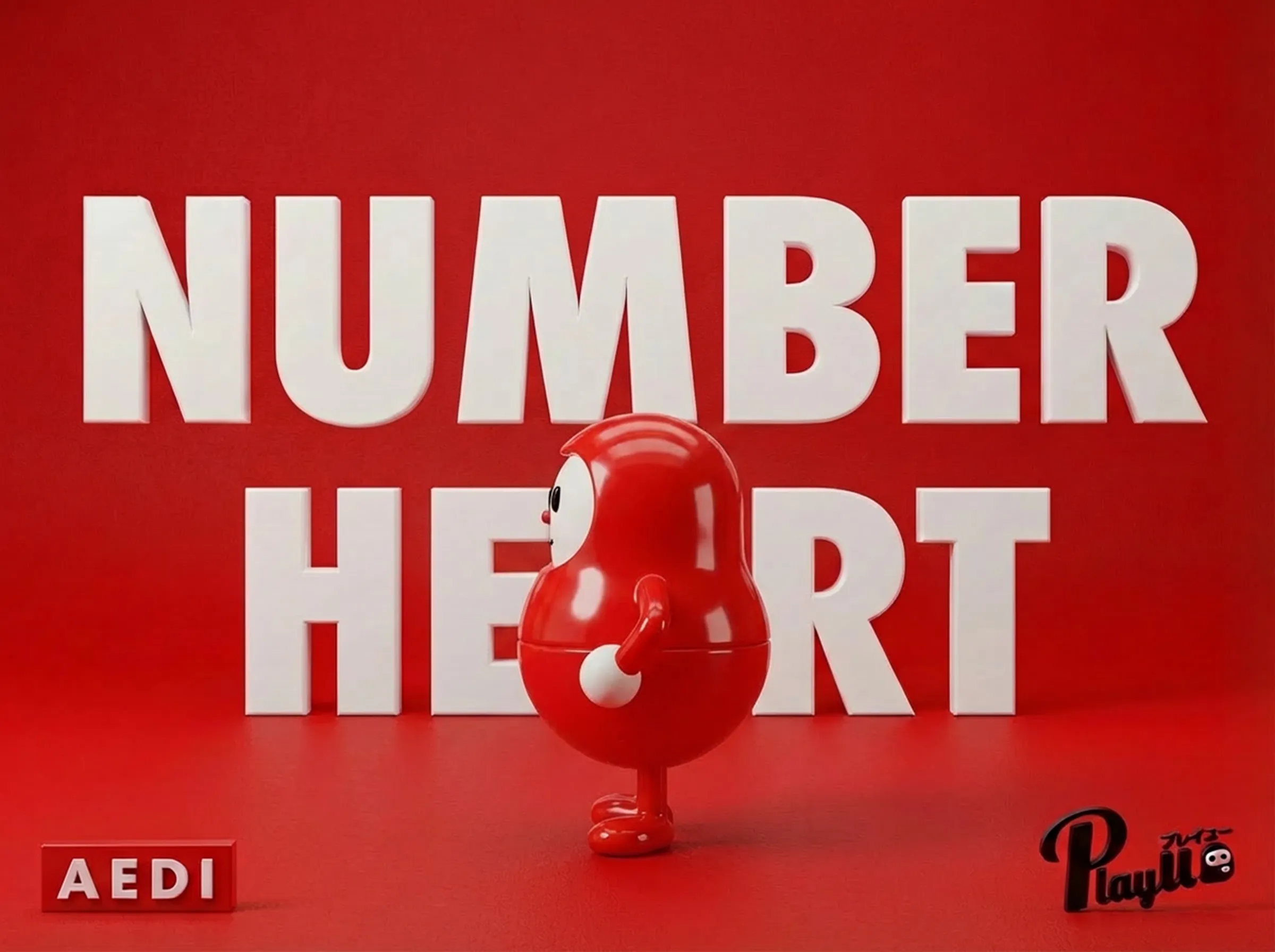 ナンバーハート 3Dキャラクター(旗無し)左側