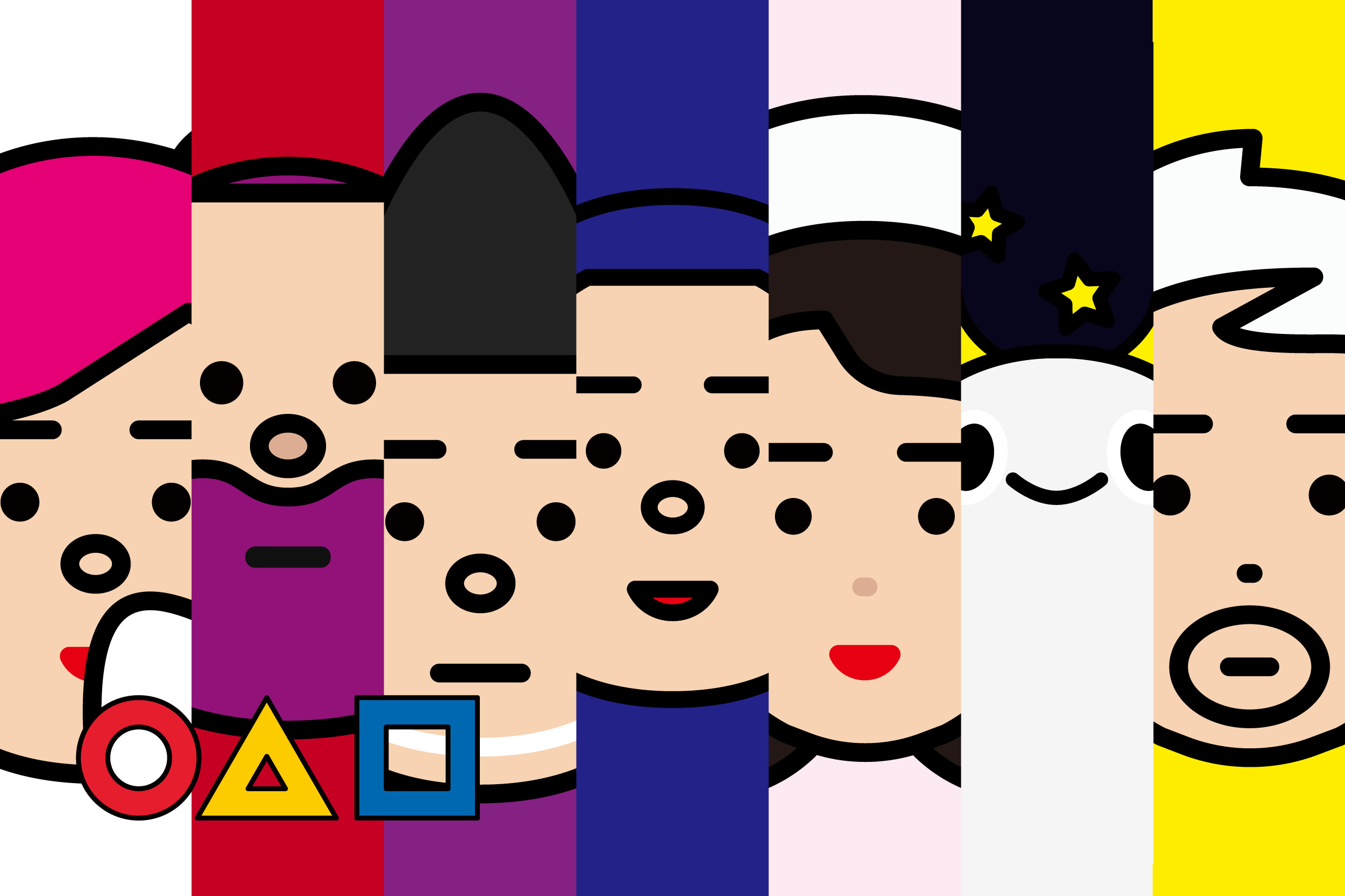 シンプルテイスト キャラクター/イラストとスライダーアニメーション