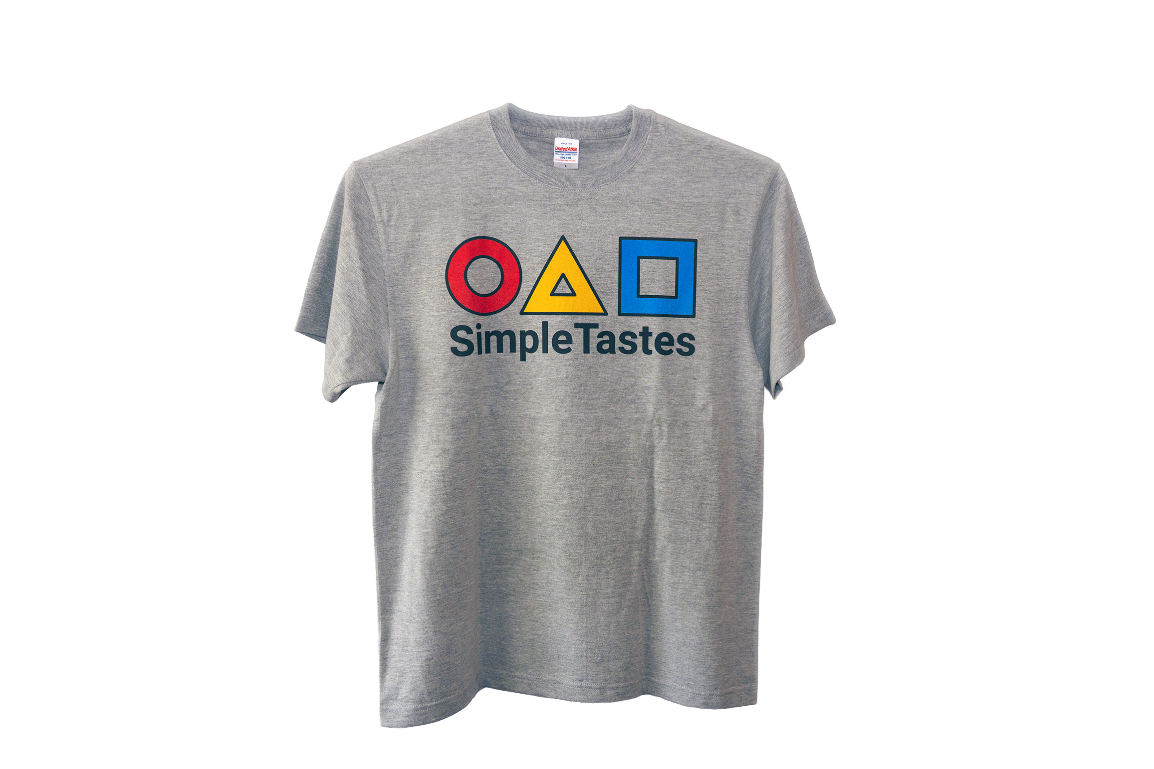 SimpleTastes Line Color Logo T-shirt Mixed Gray